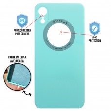 Capa para iPhone XR - Case Silicone Safe Glass Azul Claro